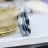 Men's 8mm Tungsten Blue Meteorite Inspired Inlay Comfort-Fit Wedding Band